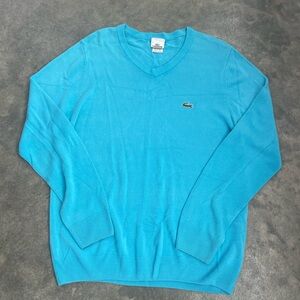 Lacoste Men's Turquoise V-Neck Sweater